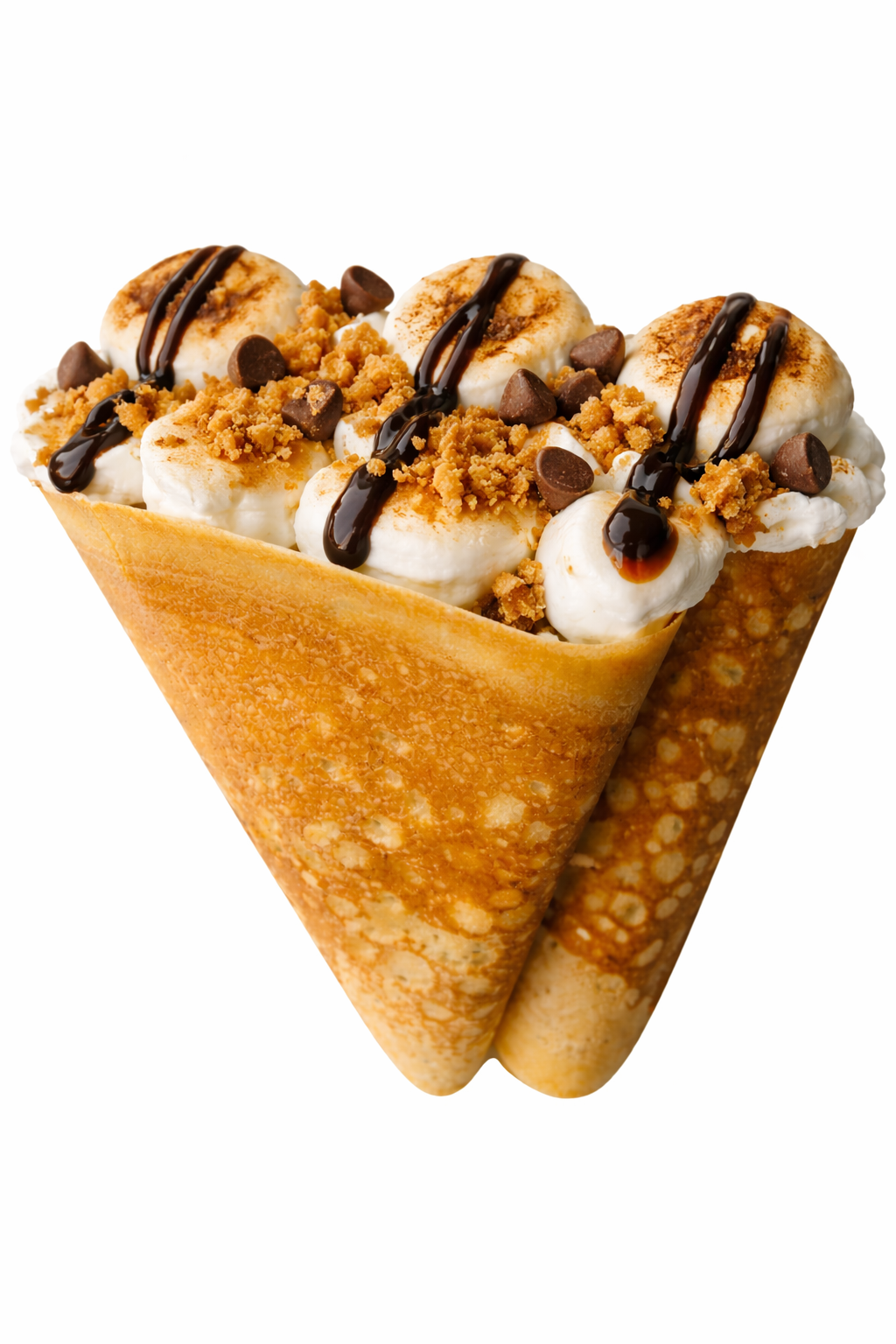Smorelicious crepe with marshmallows and chocolate
